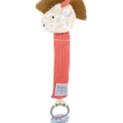 Online Attache sucette girafe - 18 cm - Corail Couleurs Savane|Attache Sucette
