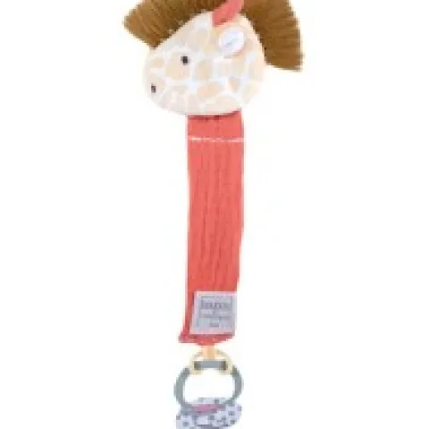 Online Attache sucette girafe - 18 cm - Corail Couleurs Savane|Attache Sucette