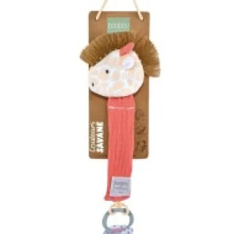 Online Attache sucette girafe - 18 cm - Corail Couleurs Savane|Attache Sucette