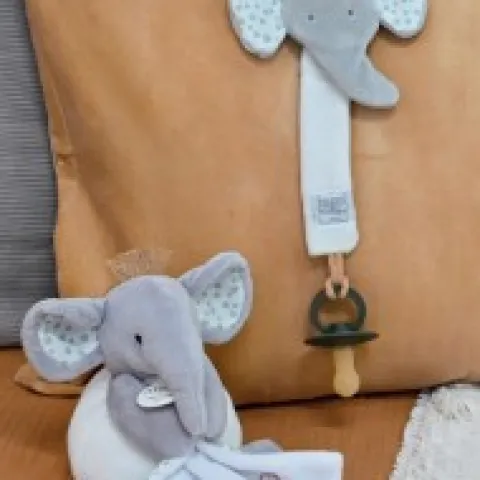 Online Attache sucette éléphant - 18 cm - gris clair Couleurs Savane|Attache Sucette