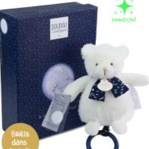Online Boite a musique luminescente ours - 17 cm - Clair de Lune Les Luminescents|Boîte À Musique
