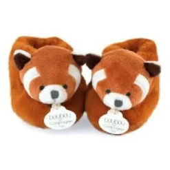Clearance Chaussons bebe en peluche panda roux - Unicef - 0-6 mois Les Coffrets À Offrir|Collection Unicef