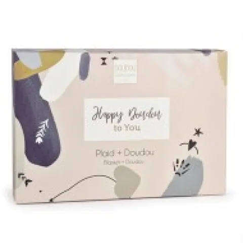 Hot Coffret cadeau naissance plaid et Doudou Lapin Happy Wild - 70 x 100 cm Les Coffrets À Offrir|Happy Doudou