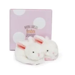 New Coffret cadeau naissance chaussons lapin rose avec hochet - 0/6 mois Les Coffrets À Offrir|Lapin Bonbon