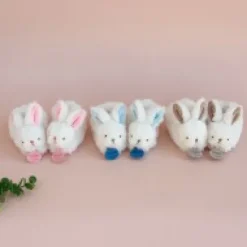 New Coffret cadeau naissance chaussons lapin rose avec hochet - 0/6 mois Les Coffrets À Offrir|Lapin Bonbon