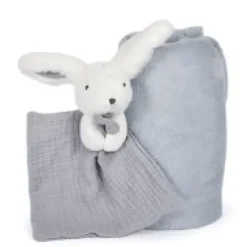 New Coffret cadeau naissance plaid et Doudou Lapin Happy Glossy - 70 x 100 cm Les Coffrets À Offrir|Happy Doudou