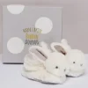 Online Coffret cadeau naissance chaussons lapin taupe avec hochet - 0/6 mois Les Coffrets À Offrir|Cadeaux Naissance