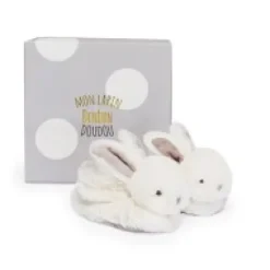 Online Coffret cadeau naissance chaussons lapin taupe avec hochet - 0/6 mois Les Coffrets À Offrir|Cadeaux Naissance