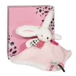 Outlet Coffret Doudou carré  Lapin rose - Happy Blush - 25 cm Happy Doudou|Lapin