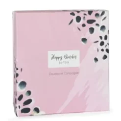 Outlet Coffret Doudou carré Lapin rose - Happy Blush - 25 cm Happy Doudou|Lapin