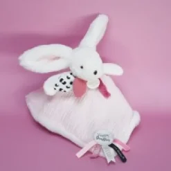 Outlet Coffret Doudou carré Lapin rose - Happy Blush - 25 cm Happy Doudou|Lapin