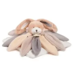 New Coffret Doudou lapin pétales Collector taupe - 28 cm Les Coffrets À Offrir|Cadeaux Naissance