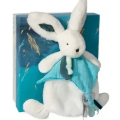 New Coffret Doudou plat Lapin bleu - Happy Pop - 25 cm Les Coffrets À Offrir|Happy Doudou