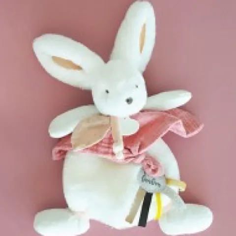 Best Coffret Doudou plat Lapin Vieux rose - Happy Boho - 25 cm Happy Doudou|Doudou Plat