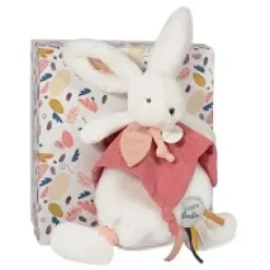 Best Coffret Doudou plat Lapin Vieux rose - Happy Boho - 25 cm Happy Doudou|Doudou Plat
