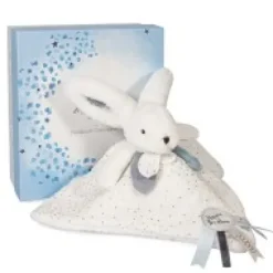 Online Coffret Doudou plat Lapin bleu - Happy Glossy - 25 cm Happy Doudou|Lapin