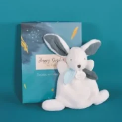 Discount Coffret Mini Doudou Lapin bleu - Happy Pop - 17 cm Cadeau À Moins De 20€|Happy Doudou