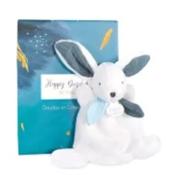 Discount Coffret Mini Doudou Lapin bleu - Happy Pop - 17 cm Cadeau À Moins De 20€|Happy Doudou
