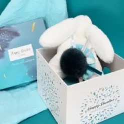 Discount Coffret Pantin Lapin bleu - Happy Pop - 25 cm Les Coffrets À Offrir|Happy Doudou