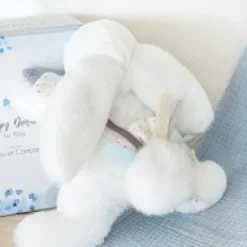 Discount Coffret Pantin Lapin bleu - Happy Glossy - 25 cm Happy Doudou|Lapin
