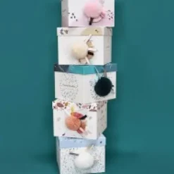 Discount Coffret Pantin Lapin bleu - Happy Glossy - 25 cm Happy Doudou|Lapin