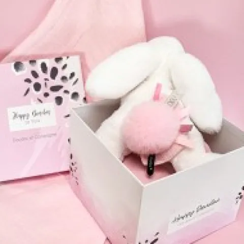 New Coffret Pantin Lapin rose - Happy Blush - 25 cm Les Coffrets À Offrir|Happy Doudou