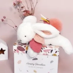 Discount Coffret Pantin Lapin Vieux rose - Happy Boho - 25 cm Les Coffrets À Offrir|Happy Doudou