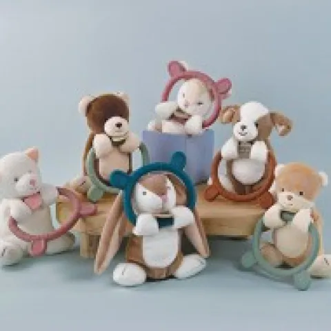 Online Doudou anneau de dentition - Hochet - HOULAHOP - Rose clair Cadeau À Moins De 20€|Hochets Et Pantins D'activités