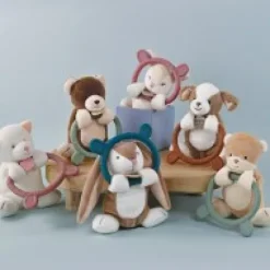 Best Doudou anneau de dentition - Hochet - HOULAHOP - Vert d'eau Cadeau À Moins De 20€|Hochets Et Pantins D'activités