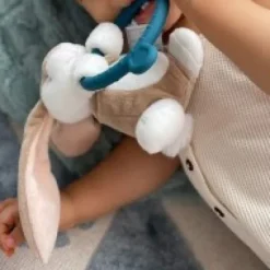Outlet Doudou anneau de dentition - Hochet - HOULAHOP - terracota-bleu marine Cadeau À Moins De 20€|Hochets Et Pantins D'activités