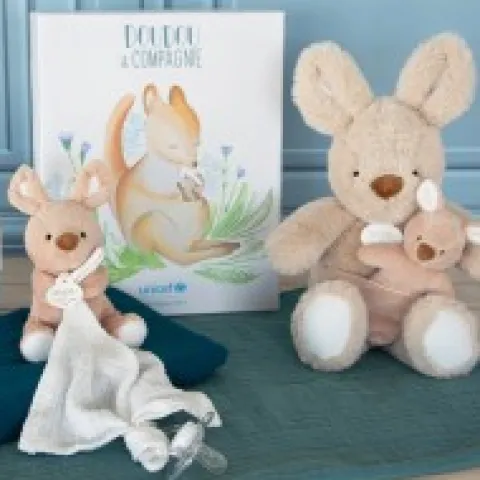 Hot Doudou attache-sucette peluche kangourou - 12 cm - Unicef Cadeau À Moins De 20€|Collection Unicef