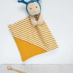Hot Doudou bébé abeille Pollen en coton BIO - 20 cm - modèle aléatoire Les Prix Doux|Doudous Coton Bio