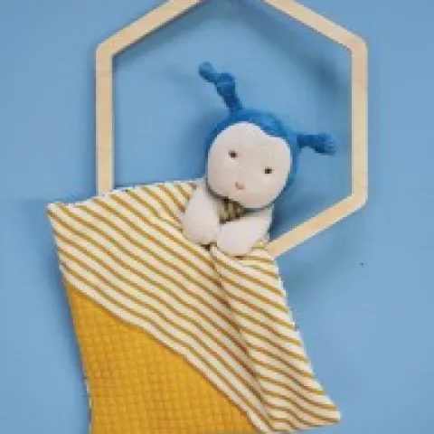 Hot Doudou bébé abeille Pollen en coton BIO - 20 cm - modèle aléatoire Les Prix Doux|Doudous Coton Bio