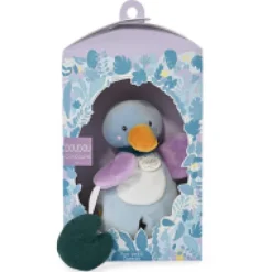 Sale Doudou canard bleu avec feuille - "Mon petit coin-coin" Les Prix Doux|Hochets Et Pantins D'activités