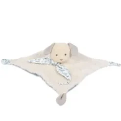 Sale Doudou carré plat chien bleu en coton BIO - 25 cm Les Prix Doux|Doudous Coton Bio