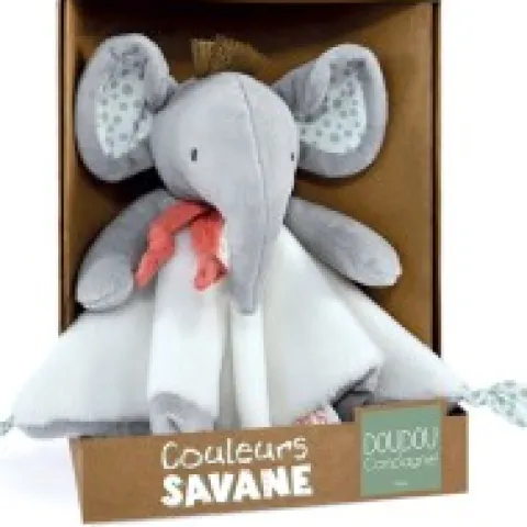 Outlet Doudou elephant gris - 25 cm Cadeaux Naissance|Couleurs Savane