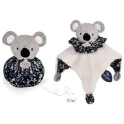 Outlet Doudou Koala gris - Cocon - Balle d'éveil - 3 EN 1 - 25 cm Les Petits Futés|Balles Sensorielles