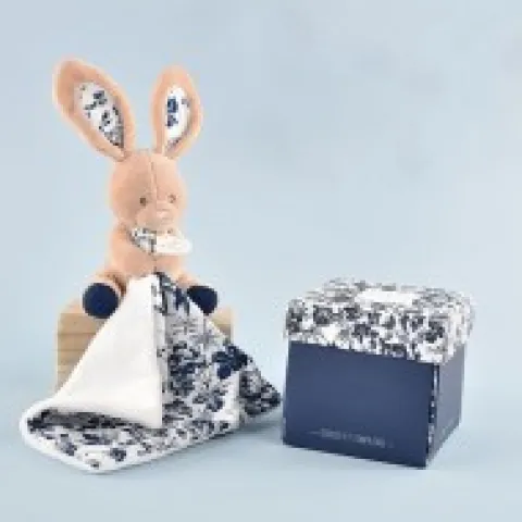 Online Doudou LAPIN bleu Marine avec mouchoir - BOH'AIME - Cadeau À Moins De 20€|Les Boh'aime