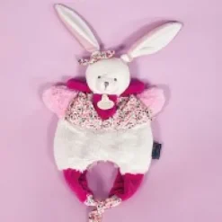 Hot Doudou Lapin marionnette - Petit sac - Amusette 3 EN 1 Les Petits Futés|Les Marionnettes