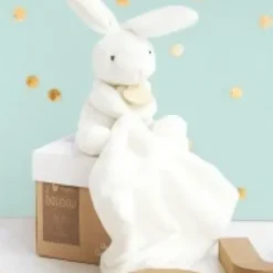 New Doudou lapin mouchoir - 10 cm - Boite fleur Cadeau À Moins De 20€|Cadeaux Naissance