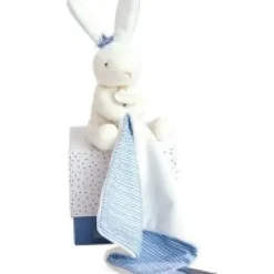 Fashion Doudou lapin mouchoir bleu lapin matelot - 10 cm Cadeau À Moins De 20€|Perlidoudou