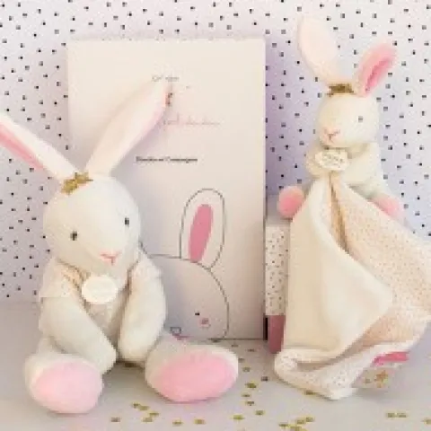 Discount Doudou lapin mouchoir rose lapin étoile - 10 cm Cadeau À Moins De 20€|Perlidoudou