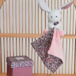 Clearance Doudou LAPIN ROSE avec mouchoir - BOH'AIME - Cadeau À Moins De 20€|Les Boh'aime