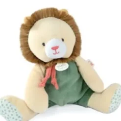 Best Doudou Lion beige et vert - 30 cm Cadeaux Naissance|Couleurs Savane