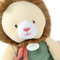 Best Doudou Lion beige et vert - 30 cm Cadeaux Naissance|Couleurs Savane
