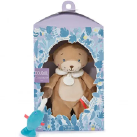 Hot Doudou Loutre marron avec poisson - "Ma petite Louloutre" Les Prix Doux|Hochets Et Pantins D'activités