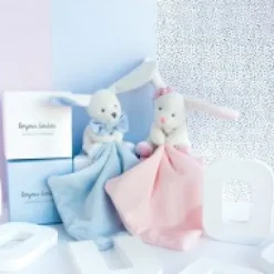 Clearance Doudou mouchoir lapin rose - 10 cm - Boite fleur Cadeau À Moins De 20€|Les Iconiques