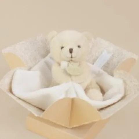 Clearance Doudou mouchoir- Mon petit ourson - Beige - 10 cm Ours
