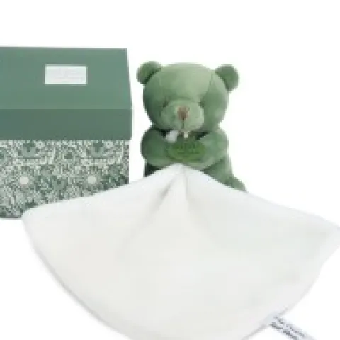 Best Doudou mouchoir- Mon petit ourson - Vert - 10 cm Ours