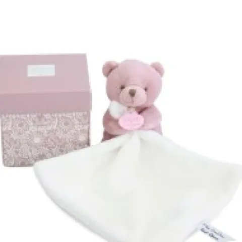 Outlet Doudou mouchoir- Mon petit ourson - Rose - 10 cm Les Iconiques|Ours